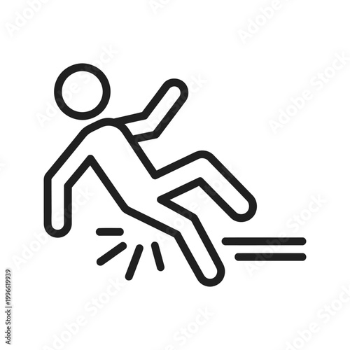 person slipping on floor isolated on transparent background