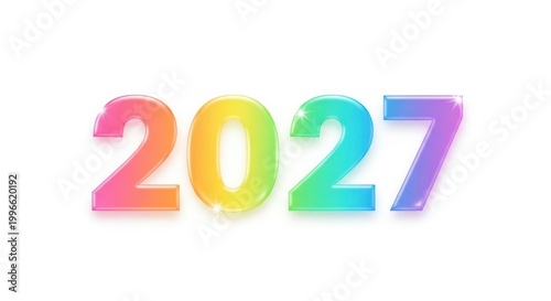 Colorful 2027 numbers, new year celebration, bright future, party, event