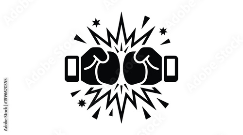 Monochrome sunglasses emblem bursting with dynamic starburst rays in a bold symmetrical logo design with confident style