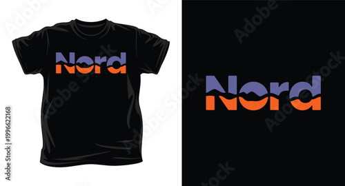 Black t-shirt with nord logo design