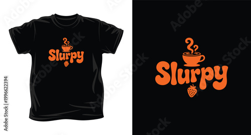 Black t-shirt with slurpy logo design