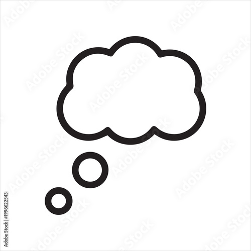 Thought bubble, linear icon. Thinking and creative idea. Line with editable stroke.