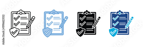 Assessment Checklist Icon Set Multiple Style Collection