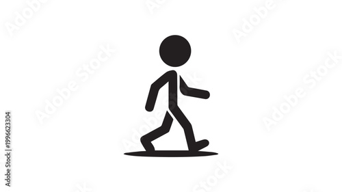 A Simple Walk: A minimalistic illustration depicts a stick figure confidently walking forward, embodying the essence of forward movement.