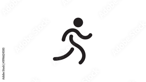Running Icon: A minimalist icon depicts a person in mid-stride, showcasing the essence of movement and vitality in a sleek, streamlined design.
