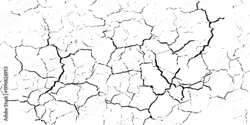 Thin cracks on white background for minimal abstract use.