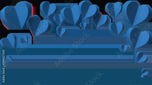 Vibrant stencil alphabet and numbers set on navy background for typography projects