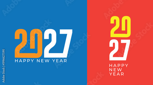 Happy New Year 2027 Celebration Design – Festive Greeting Banner