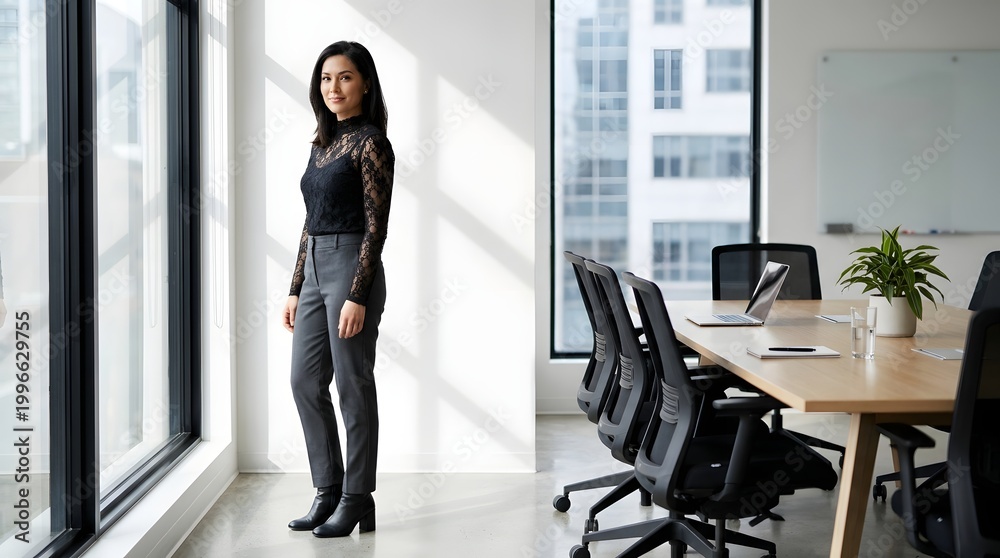 Obraz premium Professional Businesswoman in Modern Office Setting
