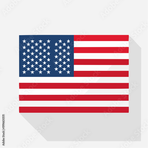 Flat Design American Flag Illustration