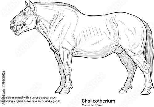 Chalicotherium ungulate mammal Miocene epoch fossil.