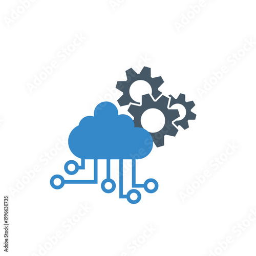 Cloud Computing System Integration Gear Icon