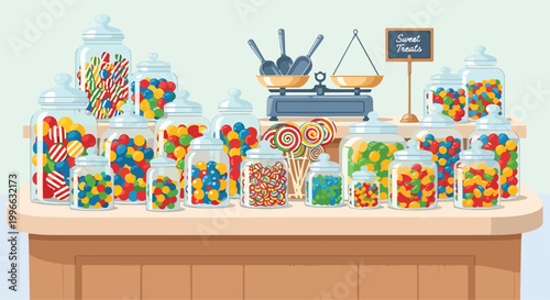 Bild auf Leinwand A colorful candy store display