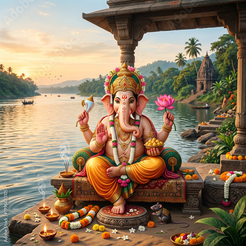 Lord Ganesha idol at a sere...