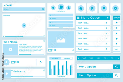 A modern mobile app onboarding screen template with a clean interface layout and blue gradient design, ideal for UI UX digital technology startups
