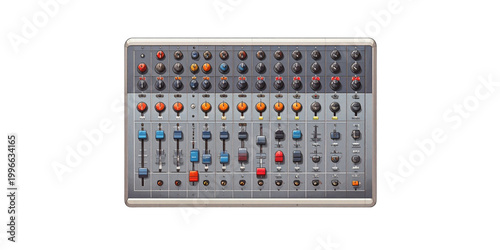 A close-up view of a mechanical keyboard with various function keys and layout Vector