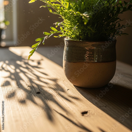 Plant Pot with Soft Shadow Light