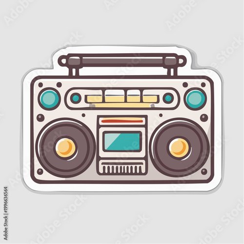 Retro Boombox Sticker