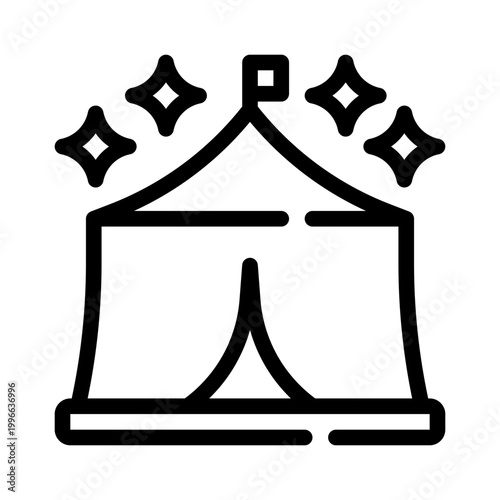 circus tent line icon