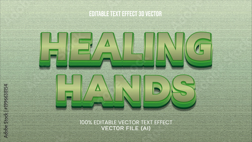 ''HEALING HANDS '' TEXT EFFECT 3D VECTOR FOR ALL YOUR NEEDS
