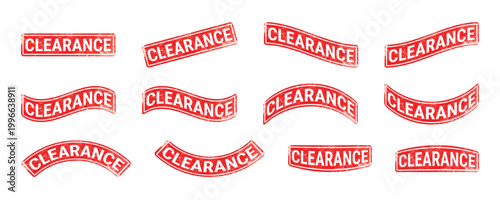 clearance sale red grunge rubber stamp collection vector design