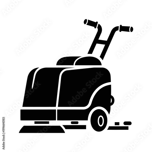Floor Scrubber Machine Glyph Icon for Industrial Cleaning Services