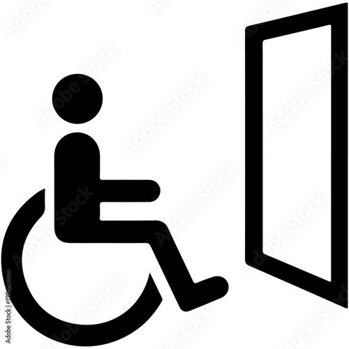 Handicap accessible door icon with wheelchair symbol