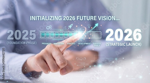 A businessman initializing his 2026 future vision with a strategic plan