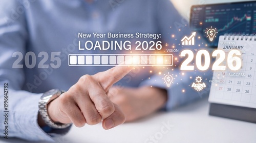 A businessman planning his new year strategy for 2026