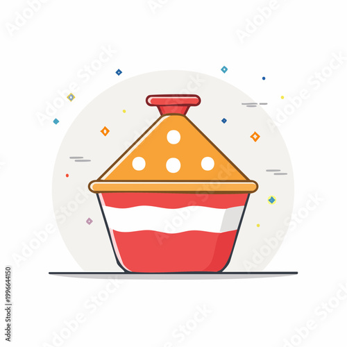 Stylized Illustration of a Tagine Pot