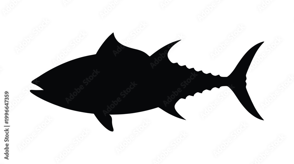 Fototapeta premium Silhouette of a tuna fish, a large predatory saltwater fish