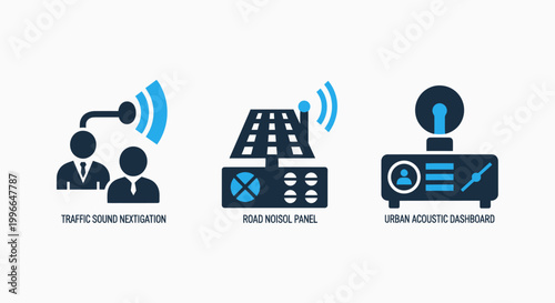 Smart energy monitoring and wireless communication icons set representing connected systems and solar power management with wireless communication technology connectivity monitoring interface