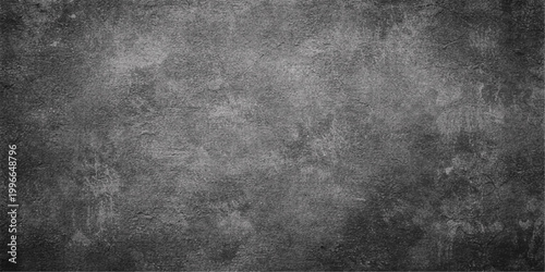 A dark grunge metal background features a rough aged concrete texture with a dirty gray vintage pattern on an old weathered surface