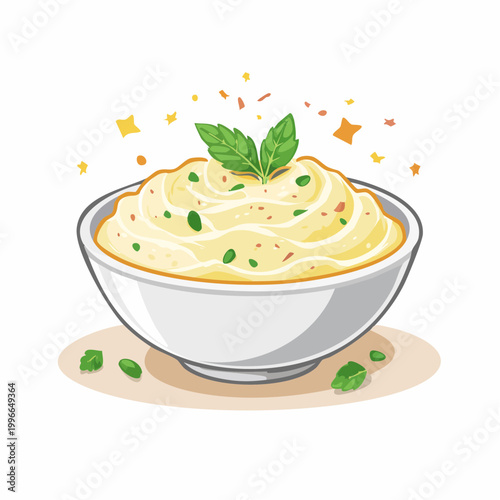 Creamy Mashed Potatoes with Mint Garnish