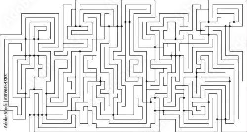 Maze Complex Vector Labyrinth Pattern for Logic Puzzles - challenge, logic, path, strategy