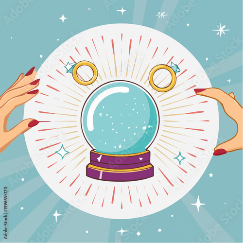 Crystal Ball Fortune Telling with Rings and Hands