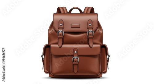 Brown Leather Backpack for Travel and Everyday Use.
