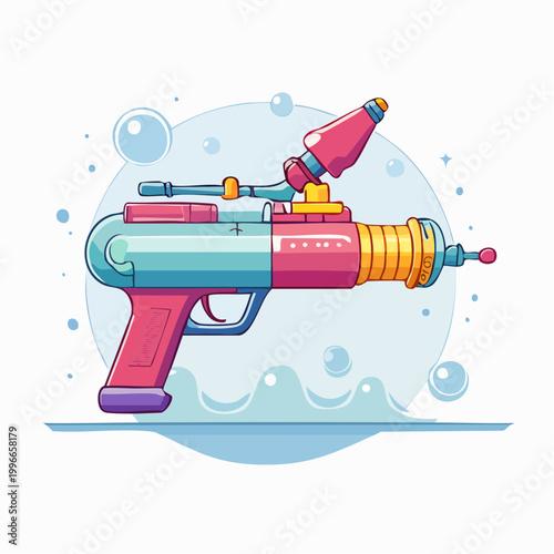 Retro Water Gun Toy with Bubbles