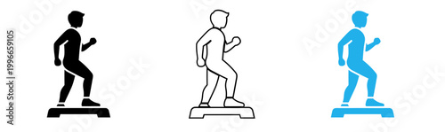 Silhouette of a person running on a treadmill fitness and exercise concept