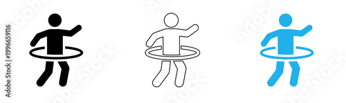 Inclusive playground symbol a blue silhouette of a person using a hoop