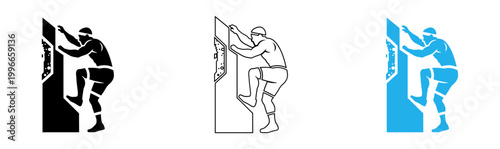 Climber ascending a rock wall a dynamic illustration of strength and skill