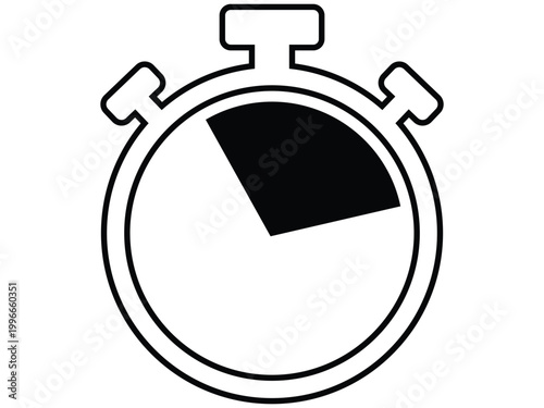 Obraz na płótnie Minimalist stopwatch vector illustration for time management