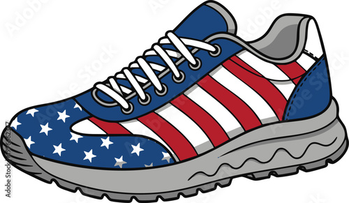 Patriotic american flag running shoe a stylish and festive footwear design