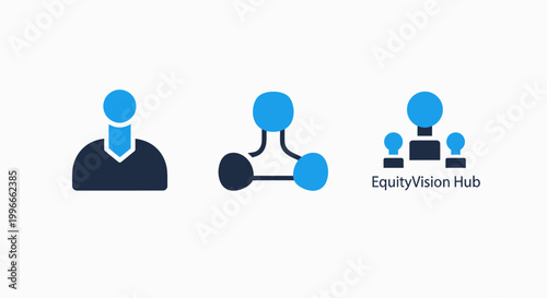 Professional business networking and team collaboration organizational structure icons with networking collaboration business organization structure communication management resources strategy