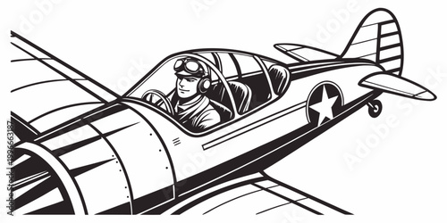 Tablou pe pânză a small airplane with a single propeller Vector