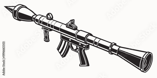 Photos a large rocket launcher with a scope Vector