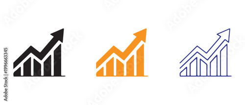 Progress Visualization: Symbolic graphics of a business growth, with an upward-pointing arrow overlaying a bar graph, illustrates the concept of business progress, upward movement, financial growth.