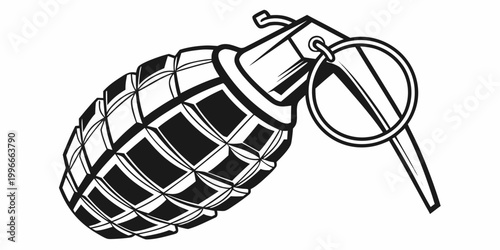 Canvastavla a hand grenade with a pin and safety clip Vector