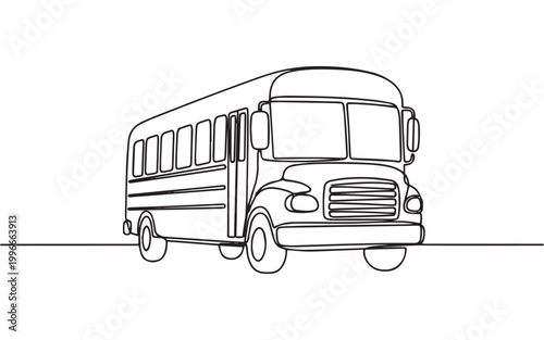 Black and white school bus illustration vector