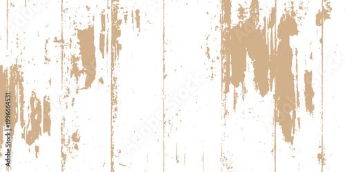Rustic distressed wood grain texture background with peeling paint effect and scratchy light brown grunge surface vector illustration.